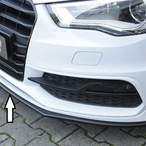 Originální Rieger lipa pod přední nárazník pro Audi A3 8V 3-dvéř. (hatchback 8V1), 5-dvéř. (sportback 8VA) před faceliftem, 07/12-08/16, plast ABS bez povrchové úpravy