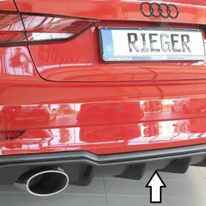 Výhodná Nabídka Rieger vložka zadního nárazníku pro Audi A3 S3 8V 3-dvéř. (convertible 8V7), 5-dvéř. (sedan 8VS) po faceliftu, plast ABS bez povrchové úpravy, pro sportovní koncovky na obou stranách 152x95 mm