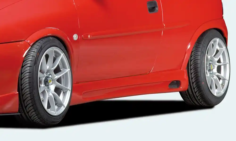 Akční Cena Rieger boční práh mont. strana pravá pro Opel Corsa B 3-dvéř. vč. faceliftu, r.v. 02/93-09/96, 11/96-, plast ABS bez povrchové úpravy, s prolisem a výřezem