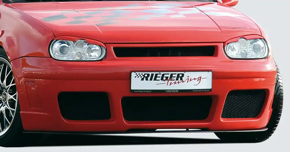 Poslední Šance Rieger Přední nárazník RS4-Look pro Volkswagen Golf 4 1J 3-dvéř., 5-dvéř., plast ABS bez povrchové úpravy
