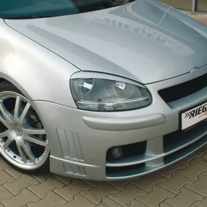 Cenově Výhodný Rieger Přední nárazník pro Volkswagen Golf 5 1K 3-dvéř., 5-dvéř., plast ABS bez povrchové úpravy, s žebrováním, pro vozy bez ostřikovačů světlometů