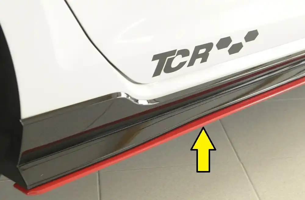 Sezónní Sleva Rieger spoiler pod boční práh mont. strana pravá pro Volkswagen Golf 7 GTI-TCR 3-dvéř., 5-dvéř., r.v. 01/19-, plast ABS bez povrchové úpravy