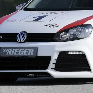 Rieger Přední nárazník pro Volkswagen Golf 6 vč. GTD, GTI 3-dvéř., 5-dvéř., kabriolet, plast ABS bez povrchové úpravy, pro vozy s ostřikovači světlometů, bez PDC a parkovacího asistenta Rychlé Dodání