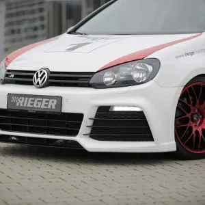 Ihned K Objednání Rieger Přední nárazník pro Volkswagen Golf 6 vč. GTD, GTI 3-dvéř., 5-dvéř., kabriolet, plast ABS bez povrchové úpravy, pro vozy s PDC a ostřikovači světlometů, bez parkovacího asistenta
