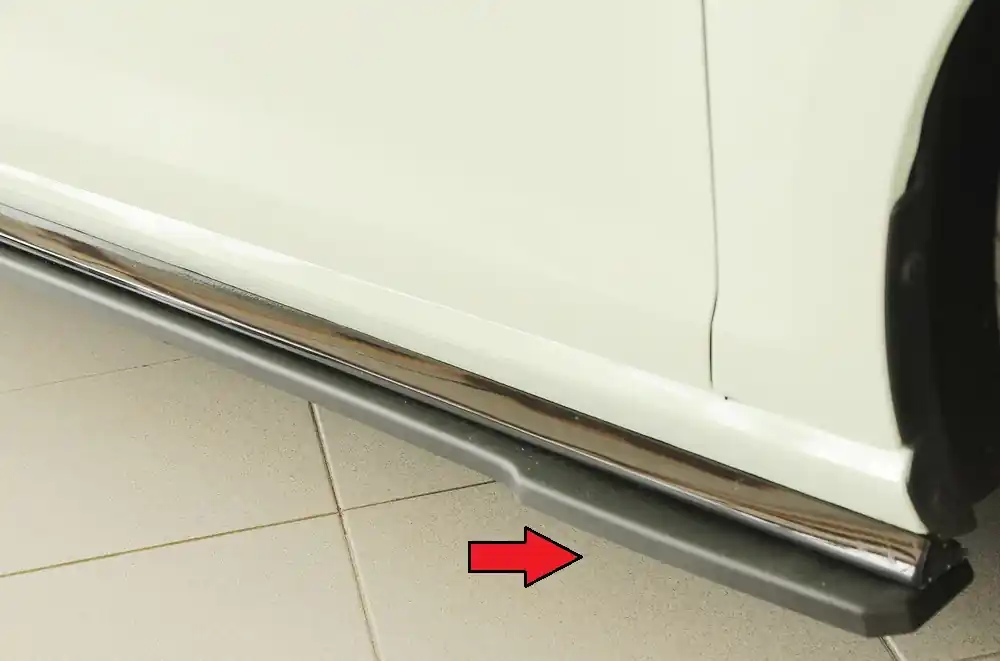 Levný Rieger spoiler pod boční práh mont. strana pravá pro Volkswagen Golf 7 R-Line 3-dvéř., r.v. 02/17-, plast ABS bez povrchové úpravy