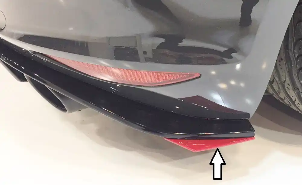 Cenově Výhodný Rieger spoiler pod zadní nárazník na levé straně pro Volkswagen Golf 7 GTI Clubsport 3-dvéř., 5-dvéř. r.v. 02/16-, plast ABS bez povrchové úpravy