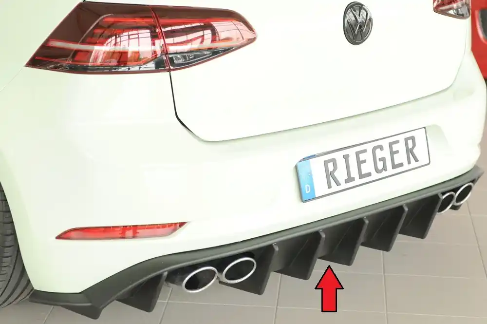 Zlevněný Rieger vložka zadního nárazníku pro Volkswagen Golf 7 R 5-dvéř., plast ABS bez povrchové úpravy