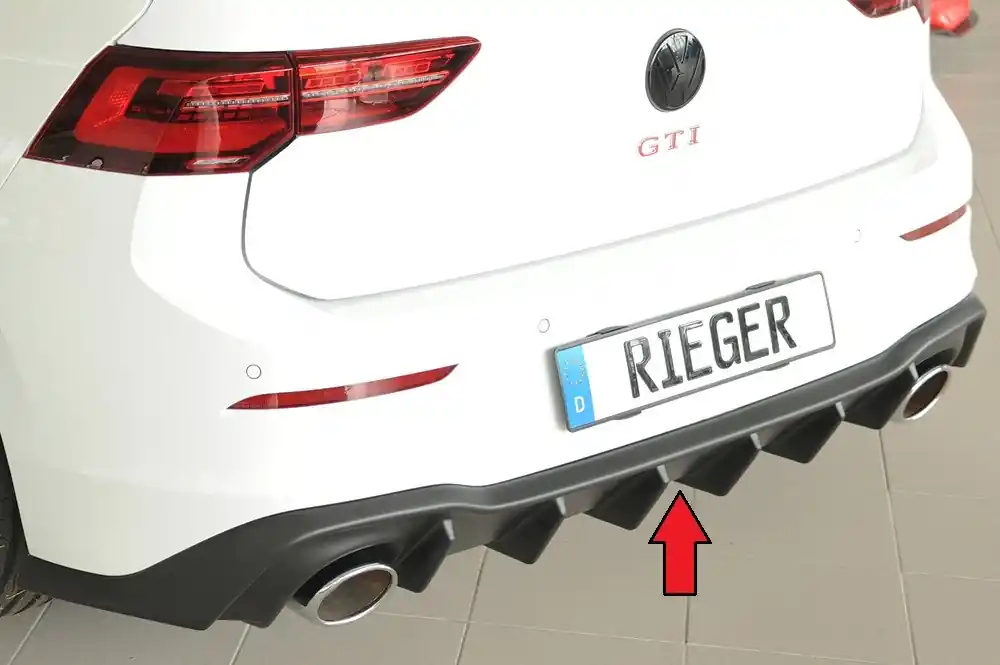 Rieger vložka zadního nárazníku pro Volkswagen Golf 8 GTI Clubsport 5-dvéř., plast ABS bez povrchové úpravy Top Prodej