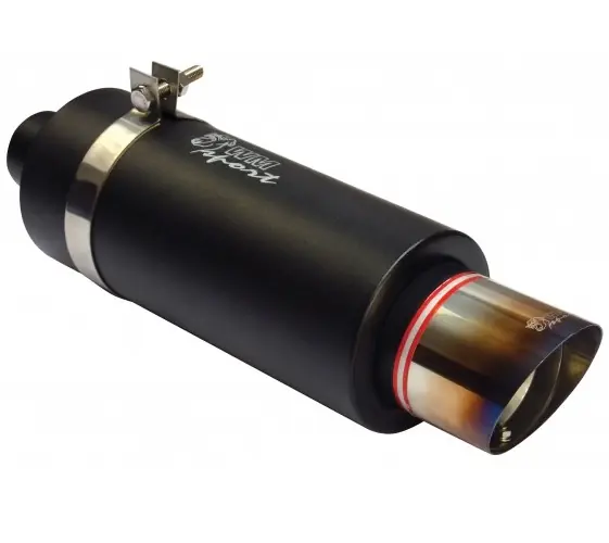 Sportovní výfuk WM SPORT kulatá opálená šikmá koncovka 90 mm + silencer Cenový Hit