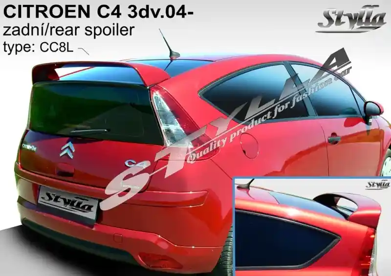 Střešní spoiler - stříška Citroen C4 I (2004 - 2010) 3. dveřový model - Stylla CC8L Hit Sezóny