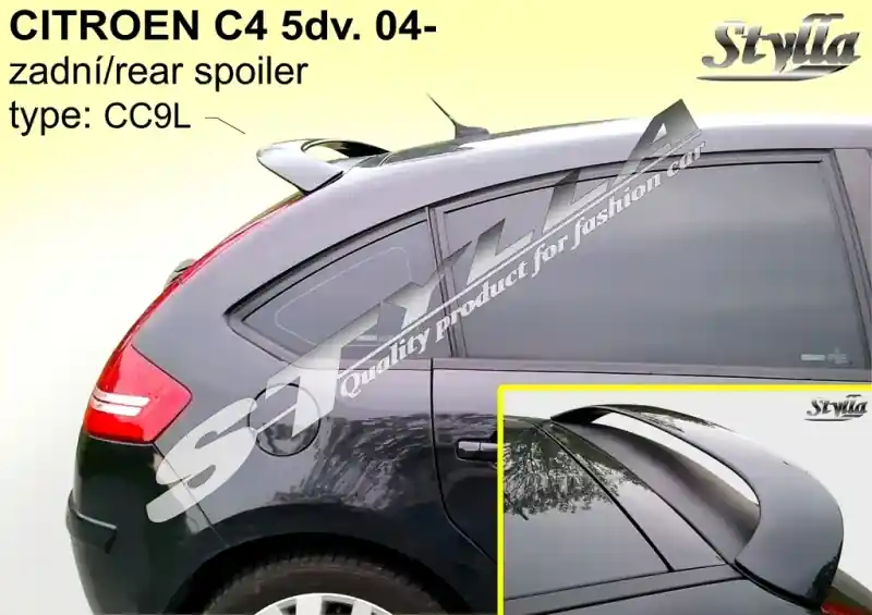 Střešní spoiler - stříška Citroen C4 I (2004 - 2010) 5. dveřový model - Stylla CC9L Nakupujte Hned