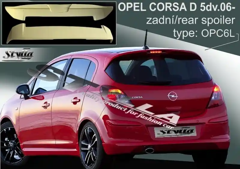 Střešní spoiler - stříška Opel Corsa D (2006 - 2014) 5. dveřový model - Stylla OPC6C Koupit Online