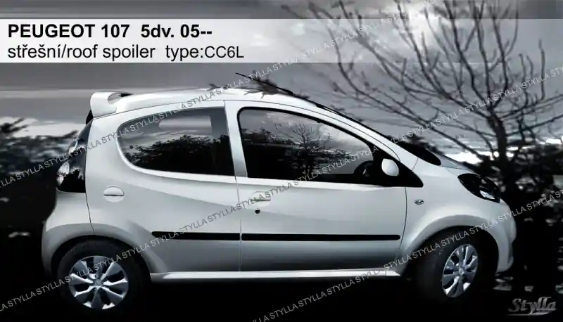 Střešní spoiler - stříška Peugeot 107 (2005 - 2014) 5. dveřový model - Stylla CC6L Nejlepší Volba