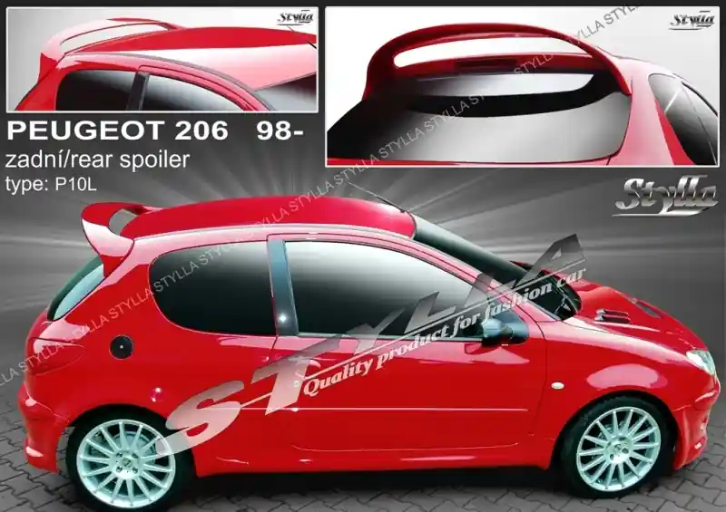 Rychlé Dodání Střešní spoiler - stříška Peugeot 206 (1998 - 2009) - Stylla P10L