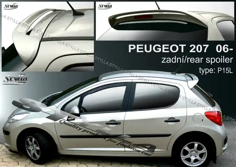 Bezpečná Platba Střešní spoiler - stříška Peugeot 207 207+ (2006 - 2014) - Stylla P15L
