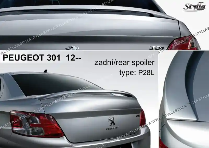 Zadní spoiler Peugeot 301 (2012 - 2019) - Stylla P28L Aktuální