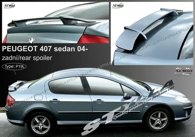 Zadní spoiler Peugeot 407 Sedan (2004 - 2010) - Stylla P19L Aktuální