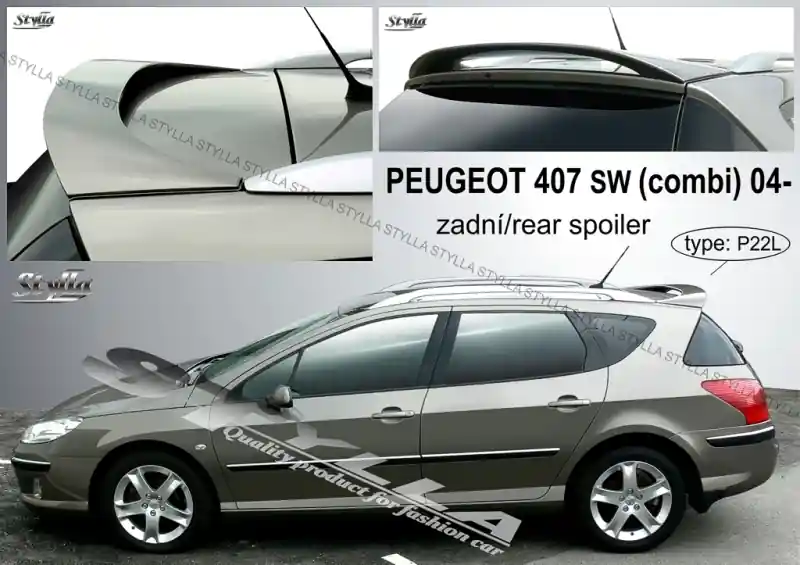 Střešní spoiler - stříška Peugeot 407 SW - Combi (2004 - 2010) - Stylla P22L Výprodej