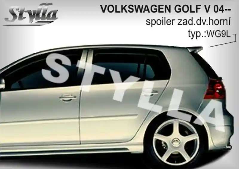 Střešní spoiler - stříška Volkswagen Golf V (2003 - 2008) - Stylla WG9C Zlevněný