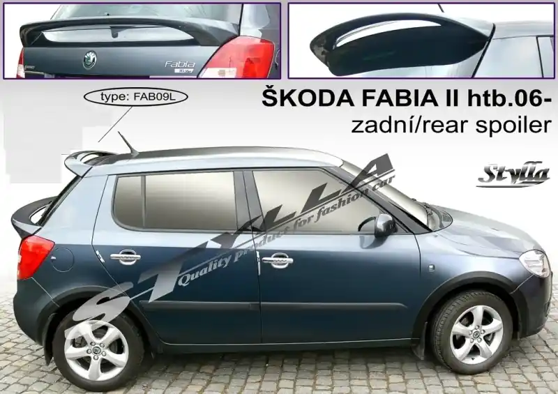 Přímo Od Výrobce Střešní spoiler - stříška Škoda Fabia II Hatchback (2006 - 2014) - Stylla FAB09L