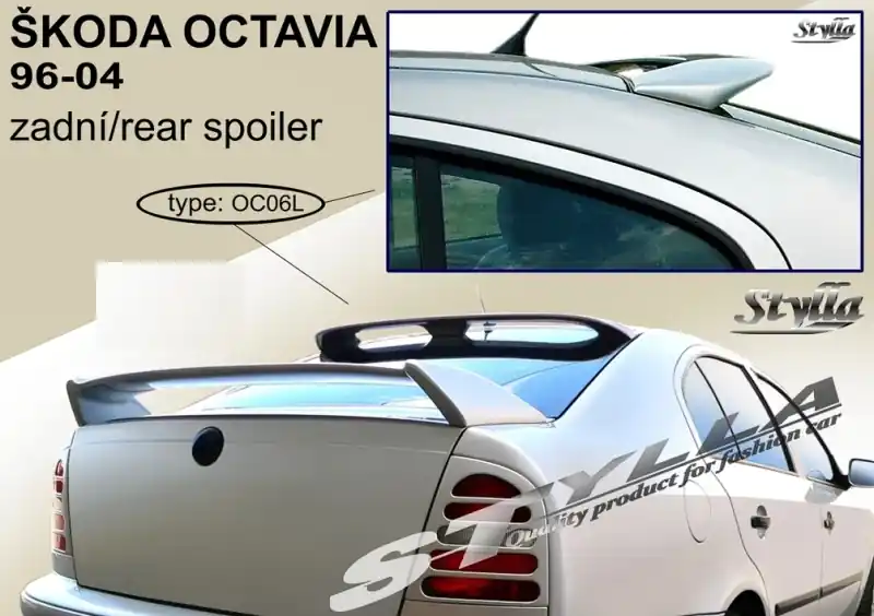 Cenově Výhodný Střešní spoiler - stříška Škoda Octavia I (1996 - 2010) - Stylla OC06L