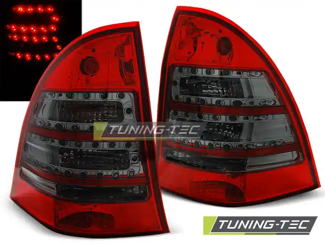 Zadní čirá LED světla Mercedes Benz C S203 - Combi (2001 - 2007) - kouřové červené Horká Nabídka