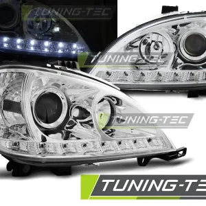 Novinka Přední čirá LED světla Mercedes Benz ML I W163 (2001 - 2004) - chromované