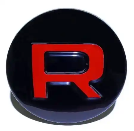 Kryt předního znaku - emblému Škoda Rapid (2012 - 2019) - "R" černý - Reflective RED Finální Výprodej