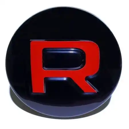 Kryt zadního znaku - emblému Škoda Rapid (2012 - 2019) - "R" černý - Reflective RED Aktuální