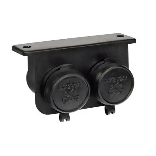 Cenový Hit Zásuvka do auta LAMPA EXT-4, 12-24V, dvojitá, vodotěsná
