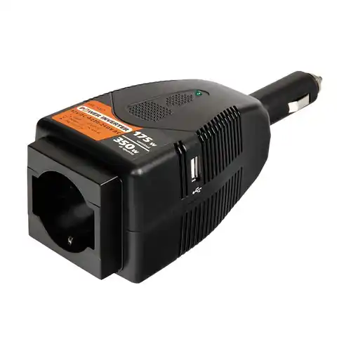 Měnič napětí z 12V > 230V, 175W 350W s USB LAMPA Horká Nabídka