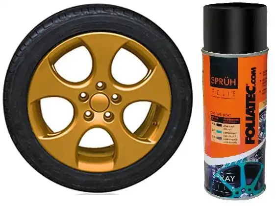 Barva na kola FOLIATEC, zlatá metalická fólie ve spreji, 400 ml Zlevněný