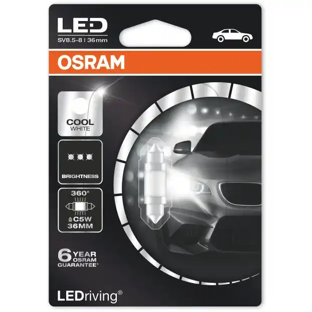 LED sufitová žárovka C5W 12V 36 mm Osram CoolWhite 6000°K - 6498CW-01B (1 ks) Cenový Hit