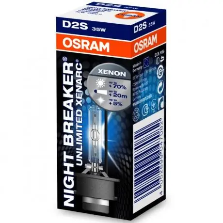 Objednat Nyní Xenonová výbojka D2S Osram Night Breaker Unlimited 4300K + 70% (1 ks)